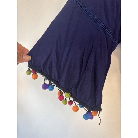 Embroidered Colorful Tunic Top Square Neck 3/4 Sleeve Women's NO Size TAG - Picture 2 of 5